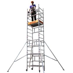 Rusztowanie TOP SYSTEM SAFETY 75 x 105 cm wieża jezdna bezpieczna w montażu Faraone