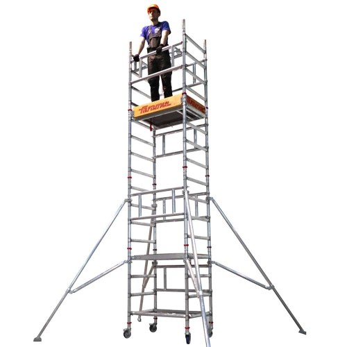 Rusztowanie TOP SYSTEM SAFETY 75 x 105 cm wieża jezdna bezpieczna w montażu Faraone