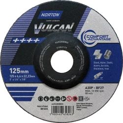 Tarcza do szlifowania metalu 125x6,4x22,23 Vulcan 66252830804 Norton